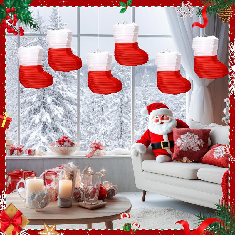 Christmas Stocking Hanging - 1 pièce, lanternes de Noël en