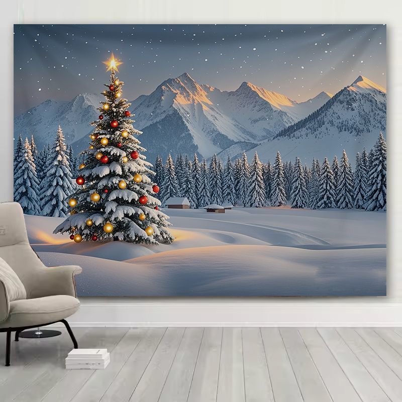 Christmas Tree Artificial - VIKAMA Tapisserie murale de Noël Montagne